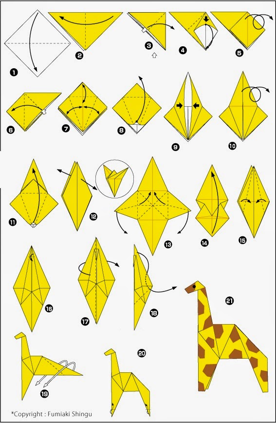 Mundo Origami JK Origami de Girafa 1