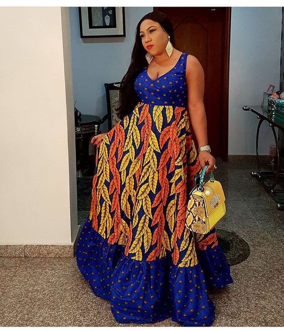plain and pattern ankara dresses