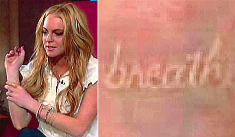 Lindsay Lohan Tattoos