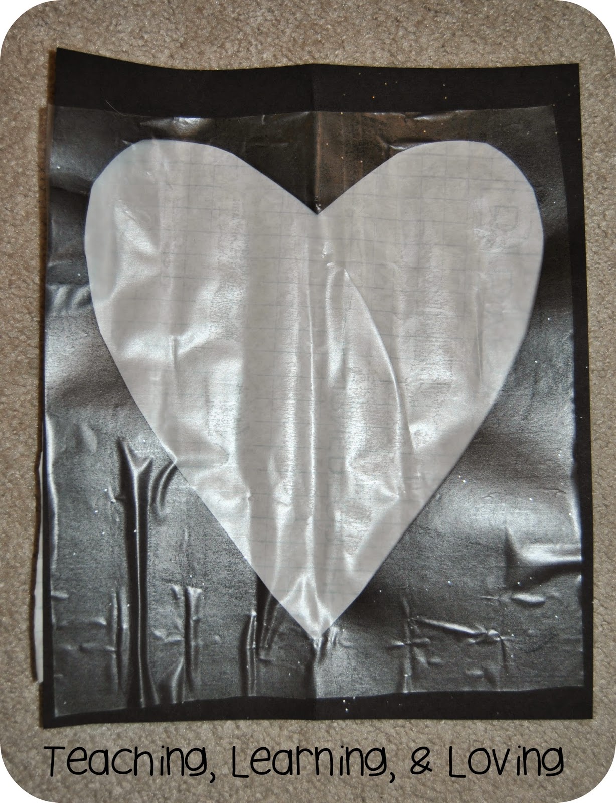 Teaching, Learning, & Loving Contact Paper Heart Craft