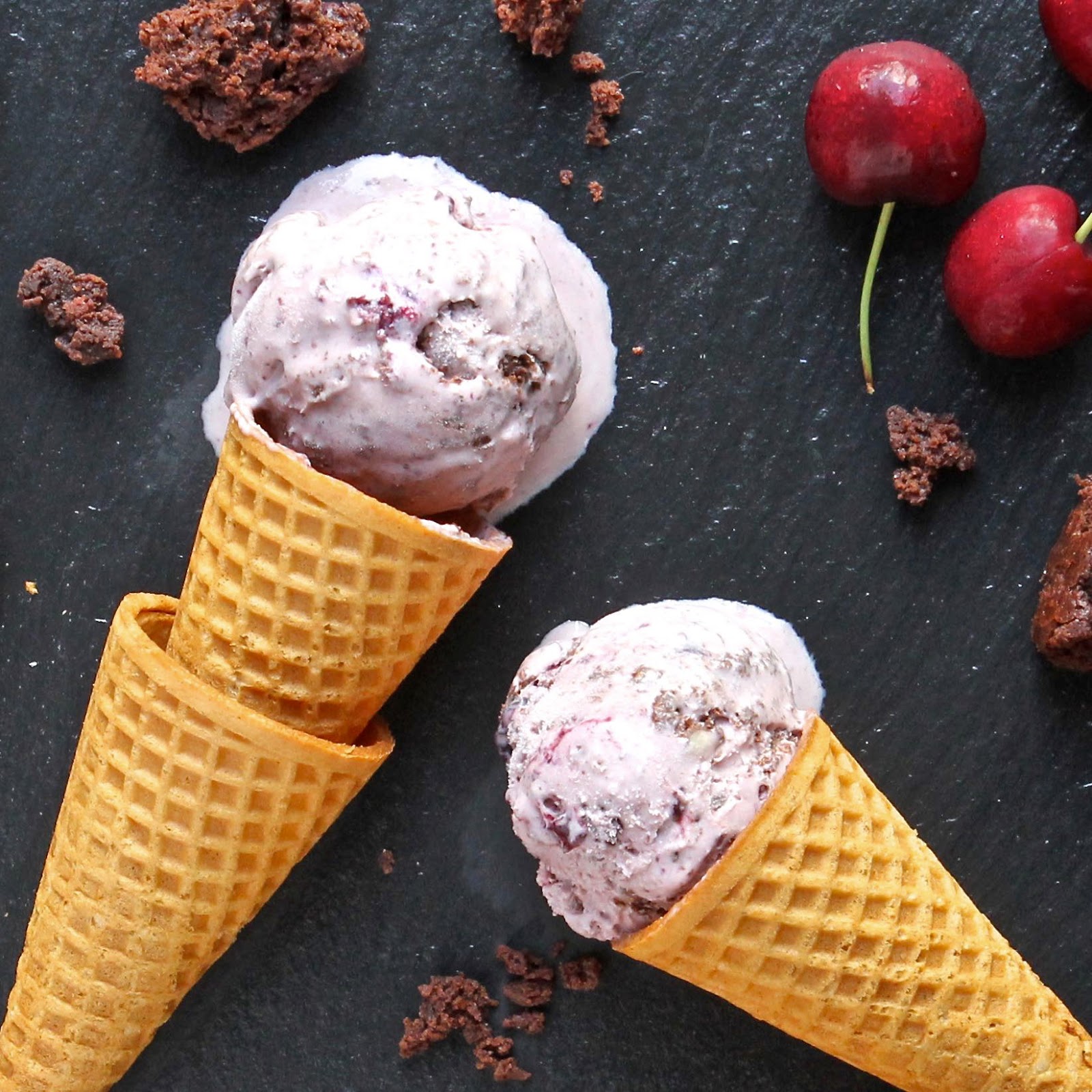 Gluten Free Alchemist CherryChocolate Brownie Ice Cream (no churn)