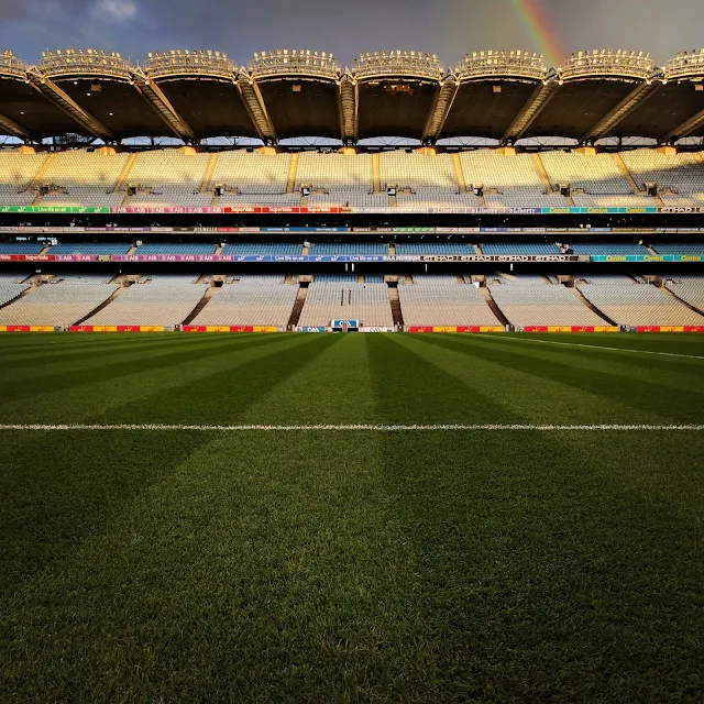 The pitch at Croke Park stadium in Dublin, Ireland