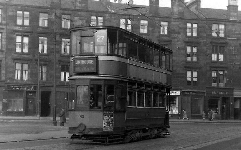Tour Scotland Old Photograph Tram Linthouse Glasgow Scotland