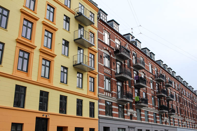 Colorful building,  Vestebro, Vesterbrogade, København V, Denmark