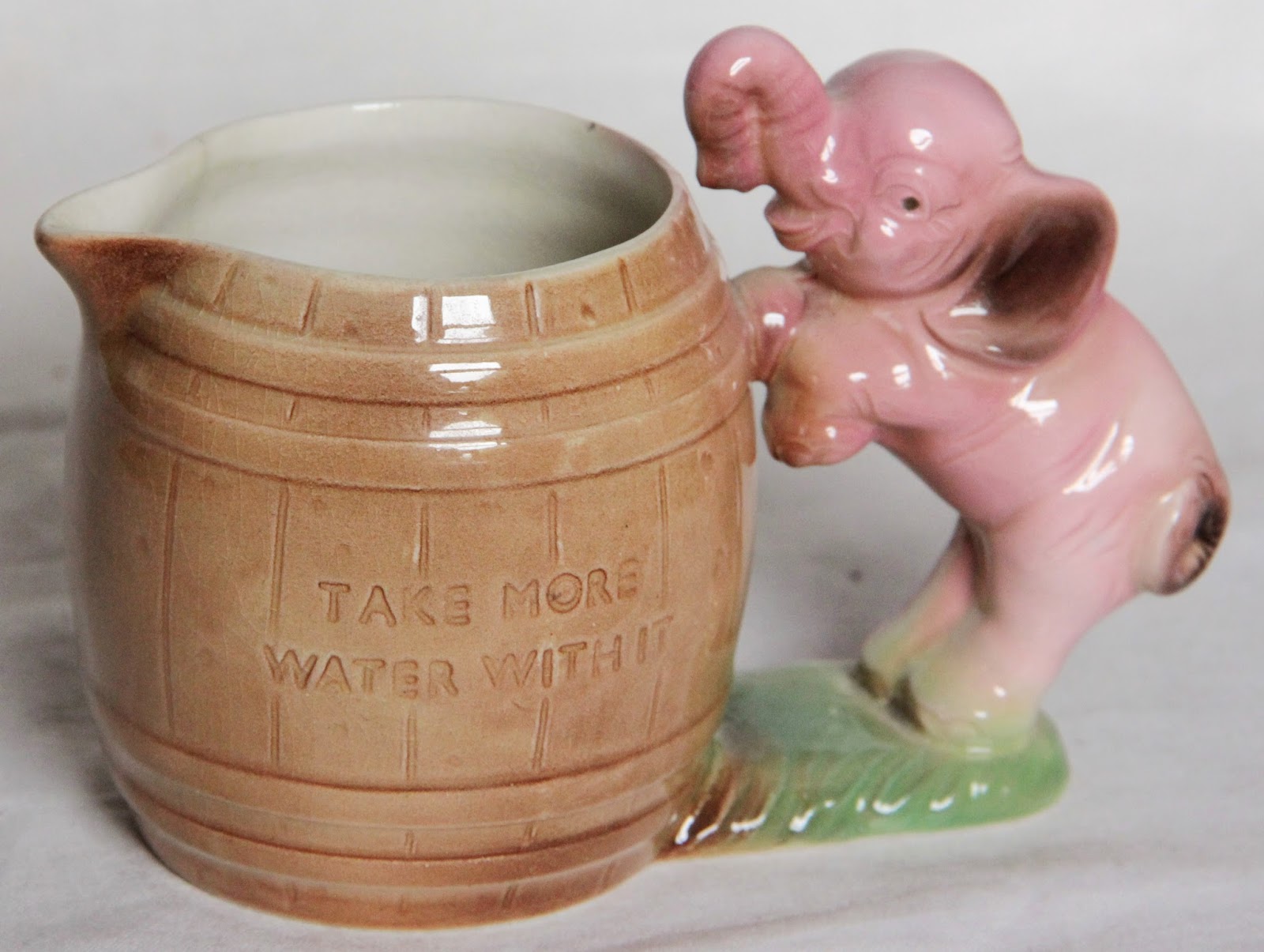 Curio Gifts Pink Elephant Water Jug Hornsea Fauna