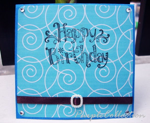 Square Birthday Cards, pattern, blue, spiral