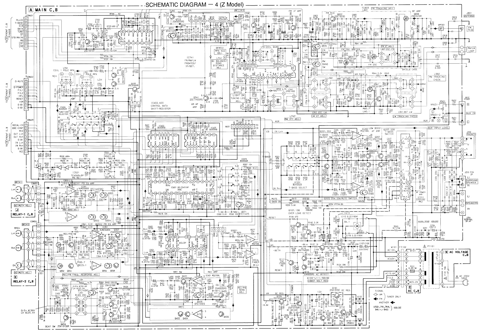 Schematic Diagrams: Aiwa XG990, NSX990, NSX992 compact disc stereo