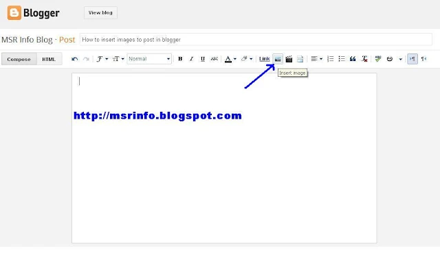Inserting images to blog post