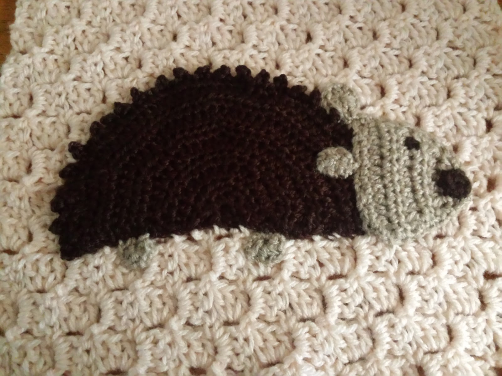 Blooming Lovely WIP Crochet Woodland Blanket Hedgehog Applique
