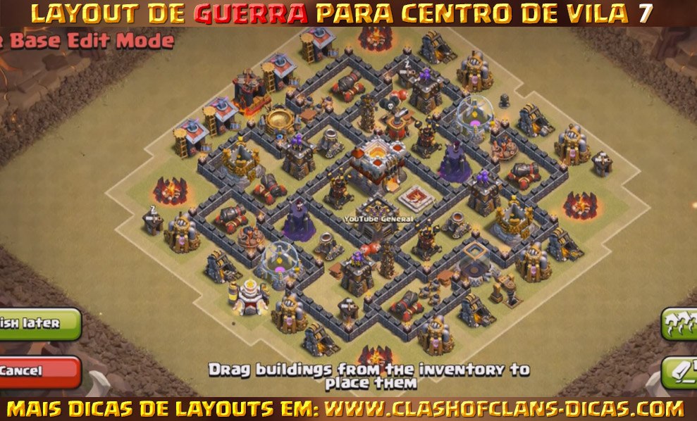 Clash clans dicas cv7 layout defesa cv