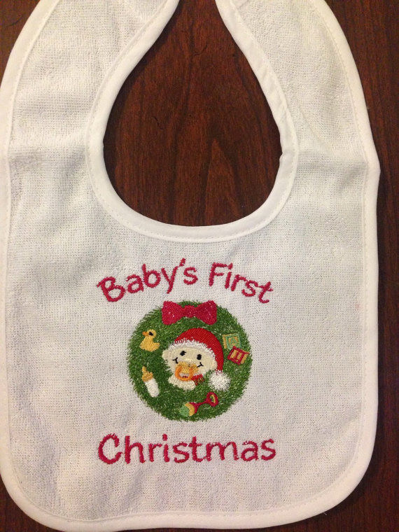 Not just another southern gal babys first christmas bib by patternscrafts