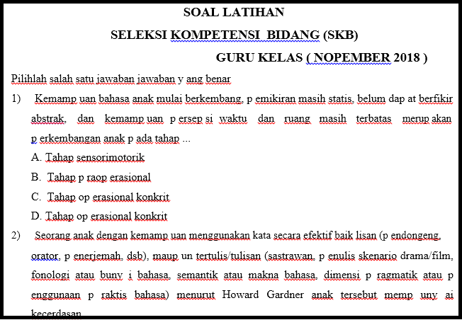 Soal Skb Guru Kelas Sd Ilmusosial Id