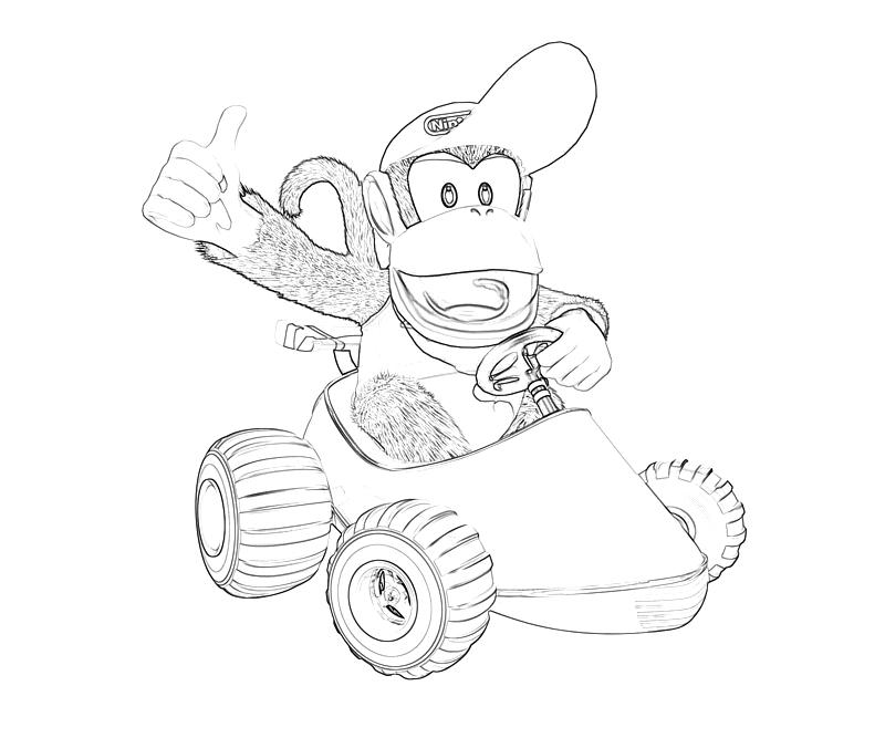 Donkey Kong Mario Kart Coloring Pages