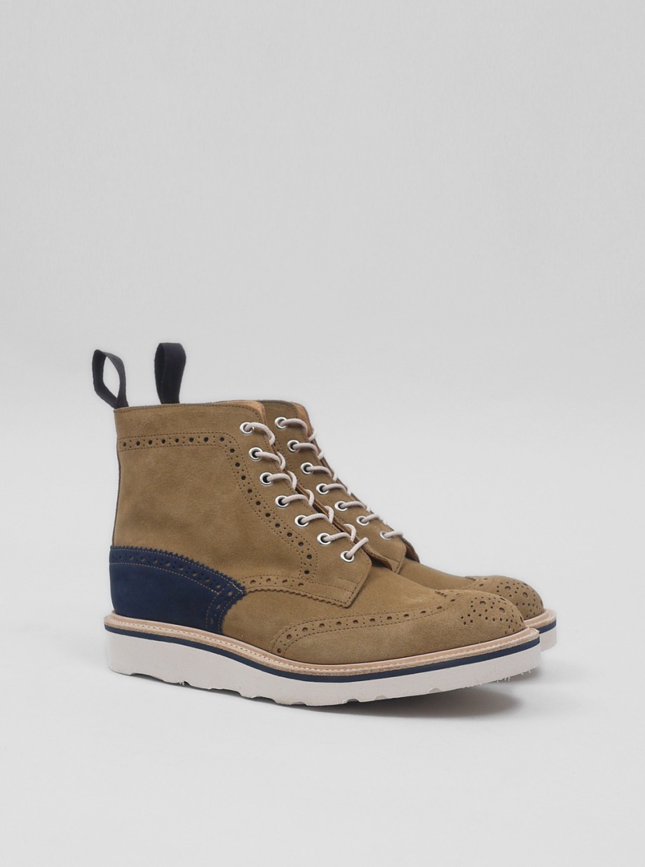WEAR DIFFERENT: Trickers for present two tone boot tan navy
