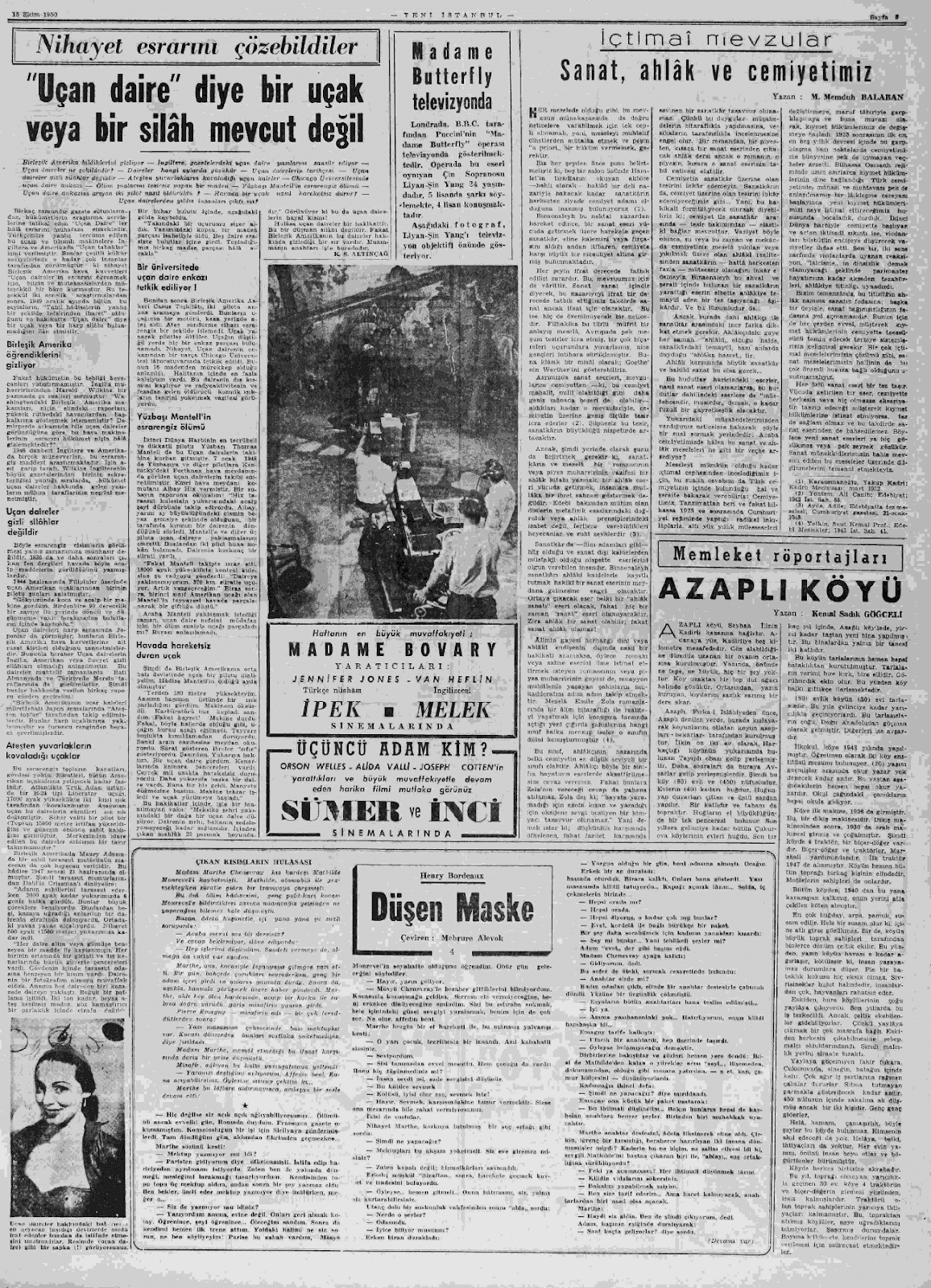 15 ekim 1950 yeni istanbul tam metin