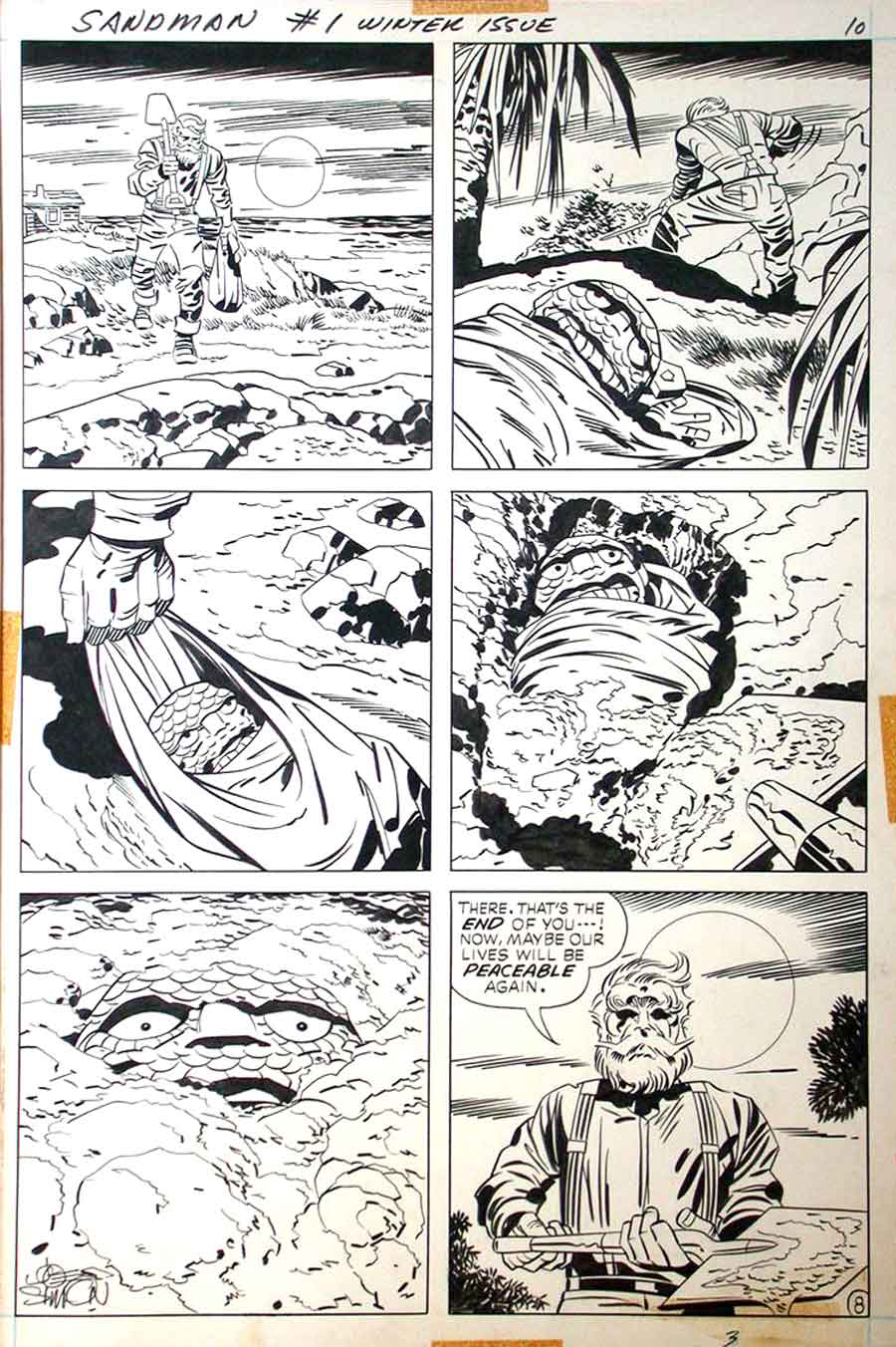 Jack Kirby original artwork dc 1970s bronze age comic book page - Sandman #1