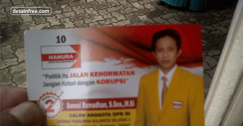 Contoh Desain Kartu Nama Atau Sticker Untuk Caleg Format Cdr