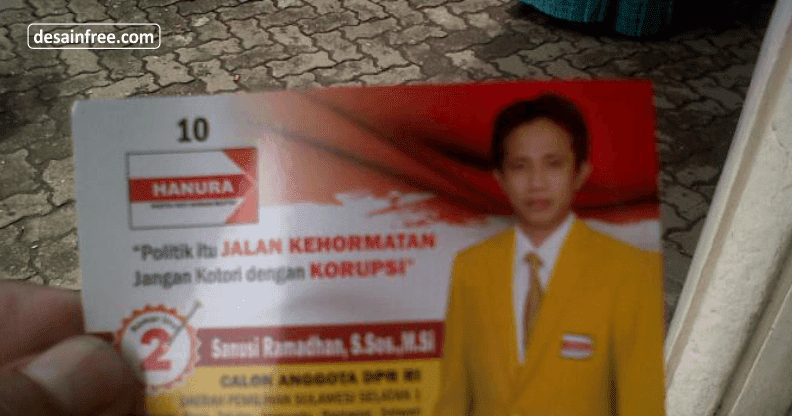 Contoh Desain Kartu Nama atau Sticker Untuk Caleg Format