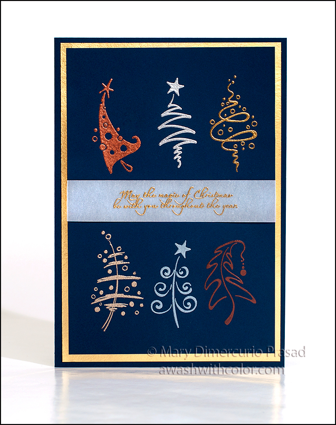 Awash with Color Elegant Embossed Christmas Card