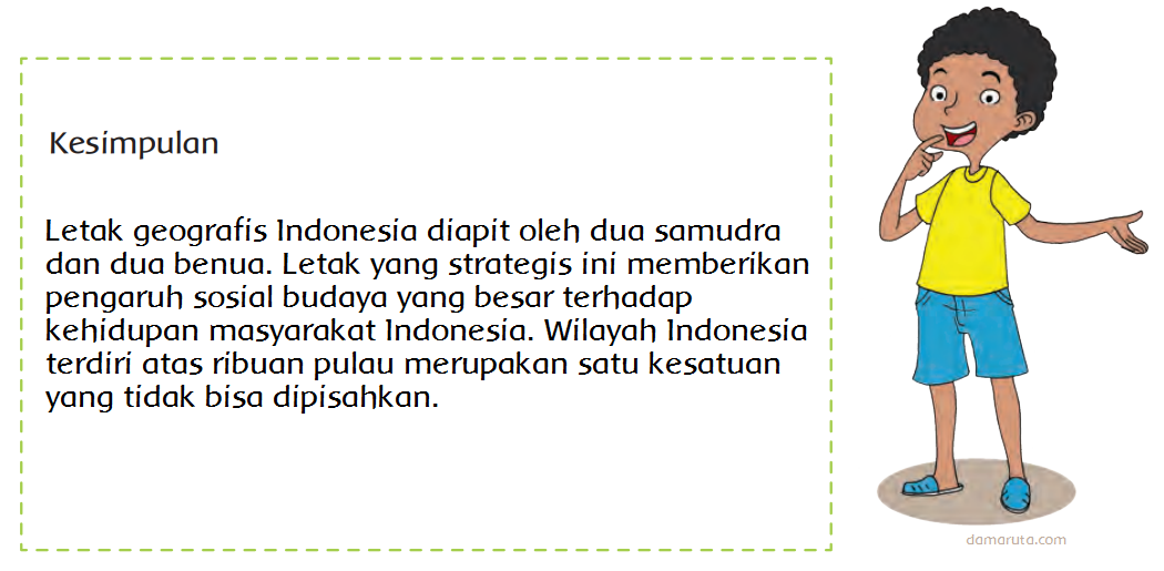 Letak geografis indonesia diapit oleh dua benua dan dua samudra yaitu