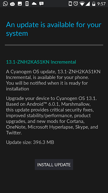 update cyanogen os 13.1 untuk oneplus one