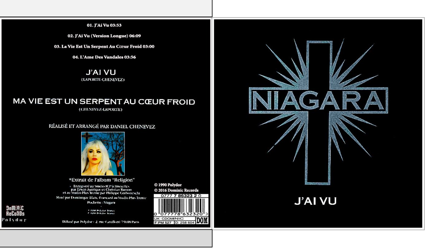 MUSICOLLECTION NIAGARA J'Ai Vu CDSINGLE 1990 2016 MUSICOLLECTION NIAGARA J'Ai Vu CDSINGLE 1990 2016