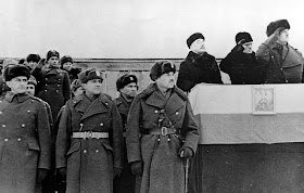 General Anders and General Sikorski at reviewing stand inspecting Polish troops in USSR 1941