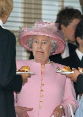 Her Majesty is definitely not amused by junk served at BDA conference. Queen%2B