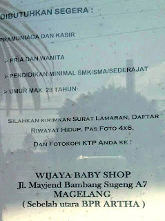 loker di wijaya baby shop mertoyudan magelang by loker magelangan 