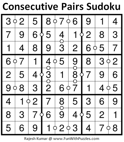 Consecutive Pairs Sudoku (Daily Sudoku League 180)