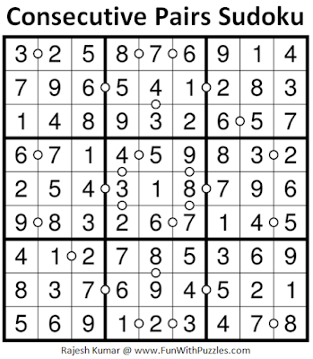 Consecutive Pairs Sudoku (Daily Sudoku League #183) Solution