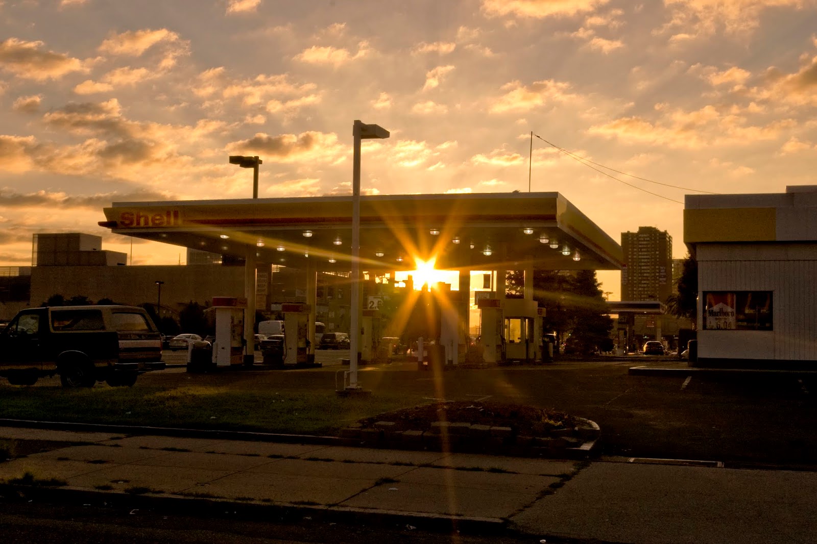 NEW SAVANNA Sunrise at a gas station