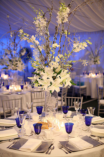 Wedding Preparation: white wedding flower centerpieces