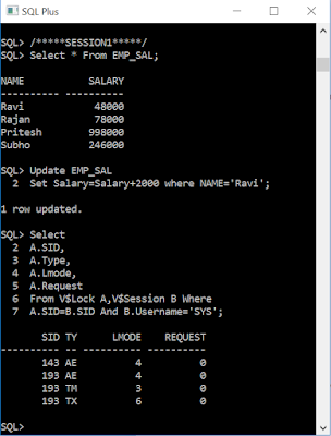 ORACLE SQL, PL/SQL: ORACLE Table Locking