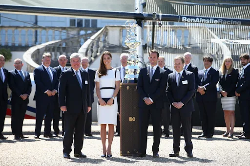 Kate Middleton visited the National Maritime Museum in Greenwich for the Ben Ainslie America's Cup Launch