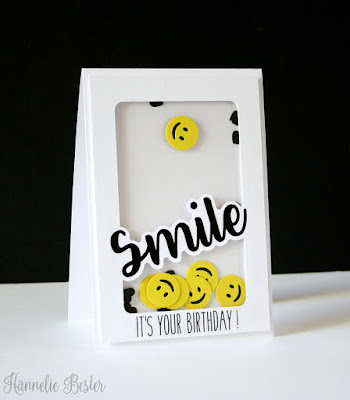 smiley face birthday shaker card