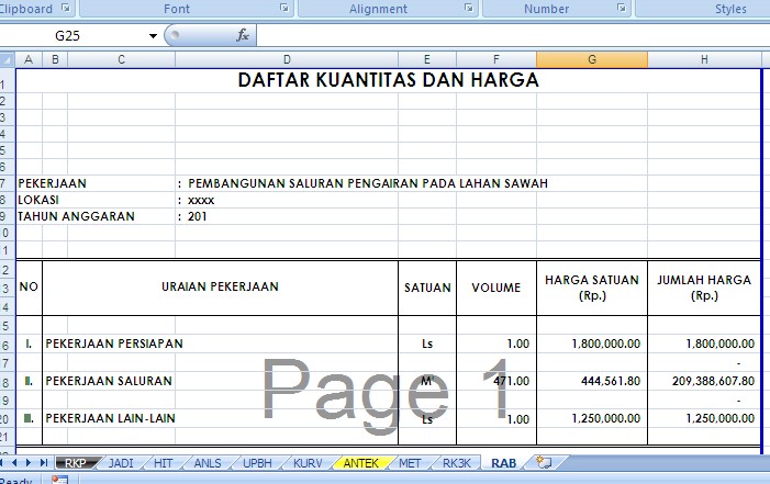KUMPULAN RAB SALURAN DAN DRAINASE KUMPULAN CONTOH RENCANA