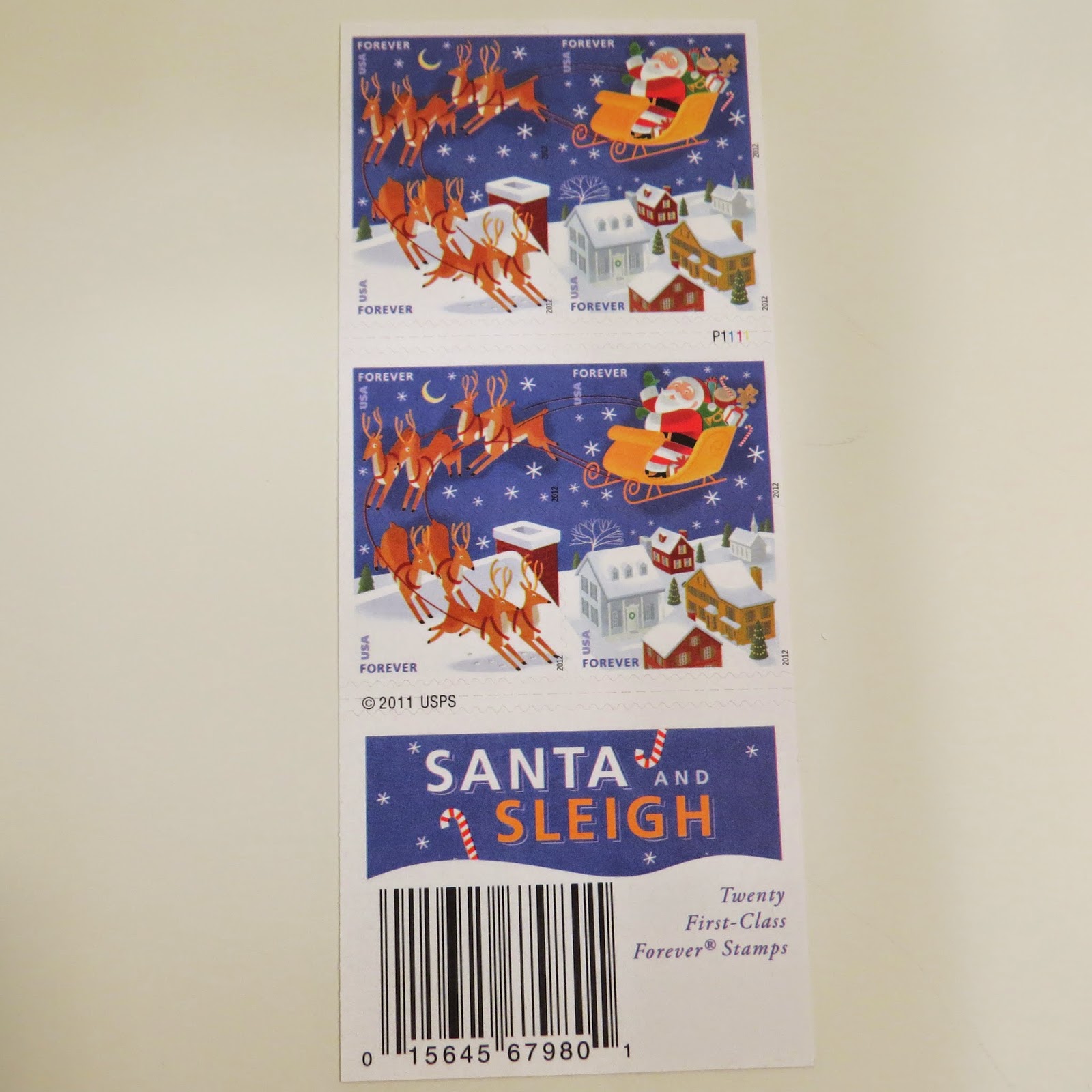 Santa and Sleigh USPS Forever Stamps It has grown on me!