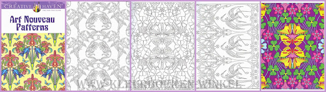 kleurboek art nouveau patterns