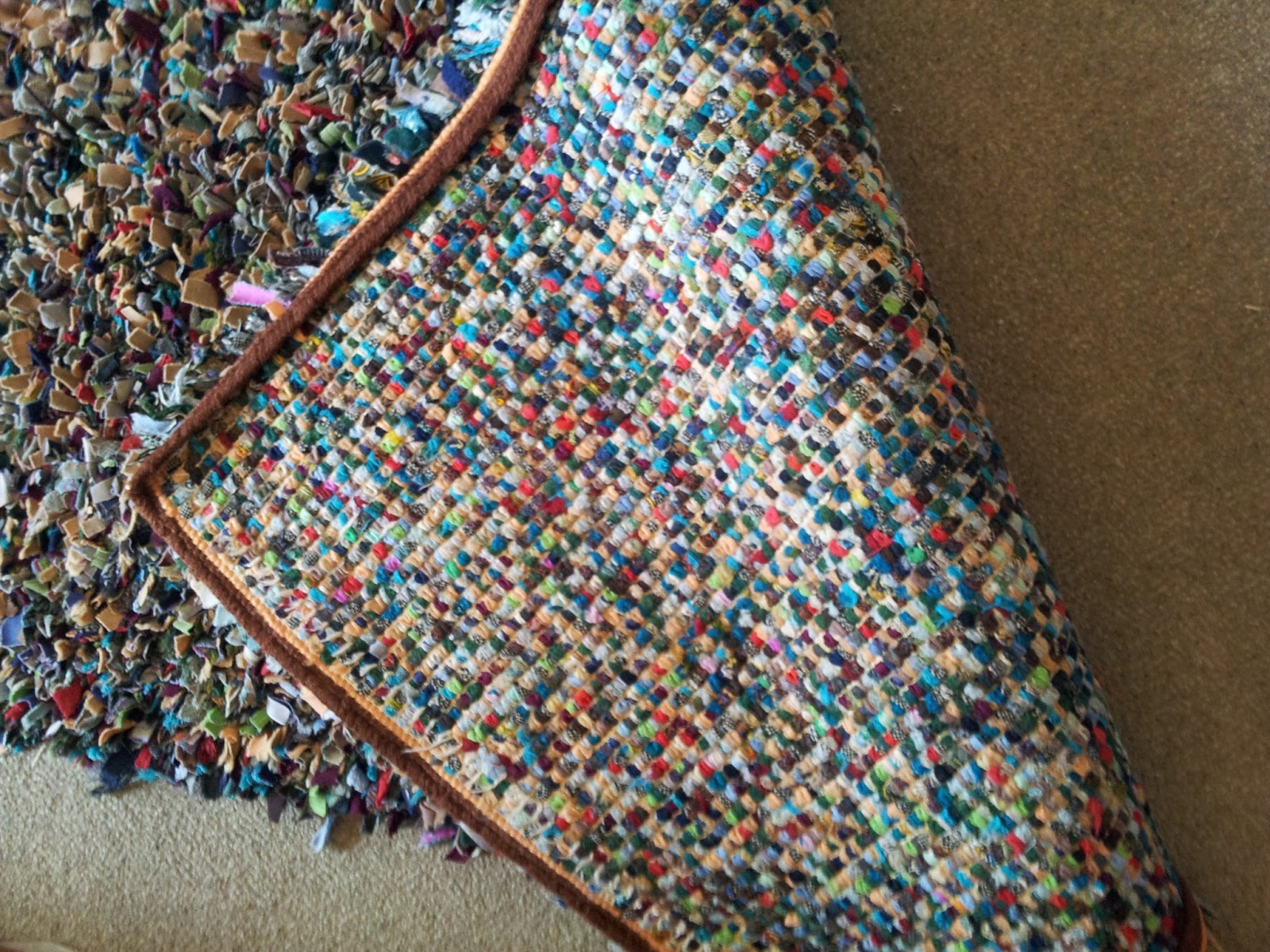 jean's muse "vintage"rag rug, charity shop find