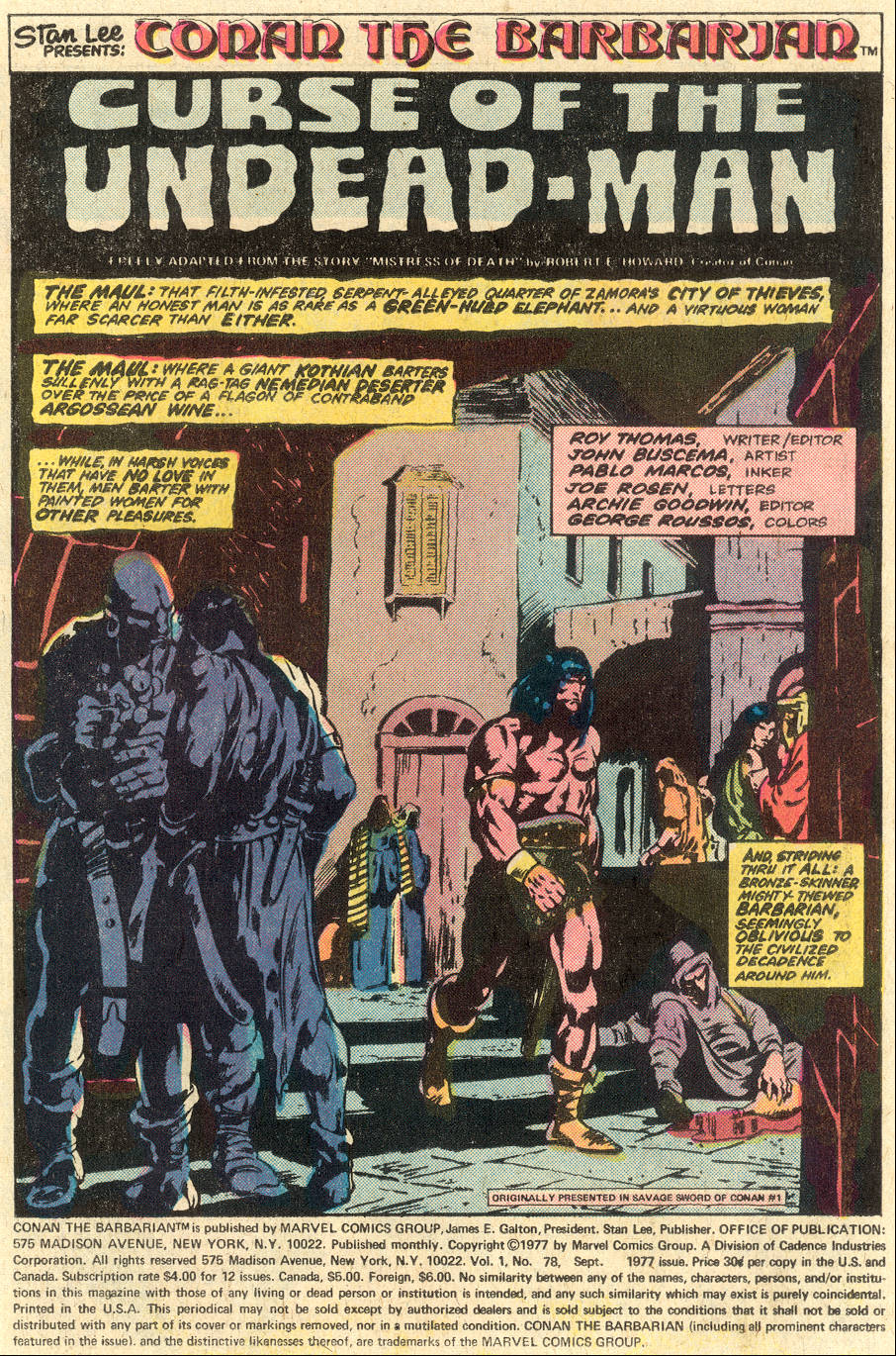 Read online Conan the Barbarian (1970) comic -  Issue #78 - 2