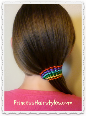 Waterfall Ribbon Twist Rainbow Hair Design