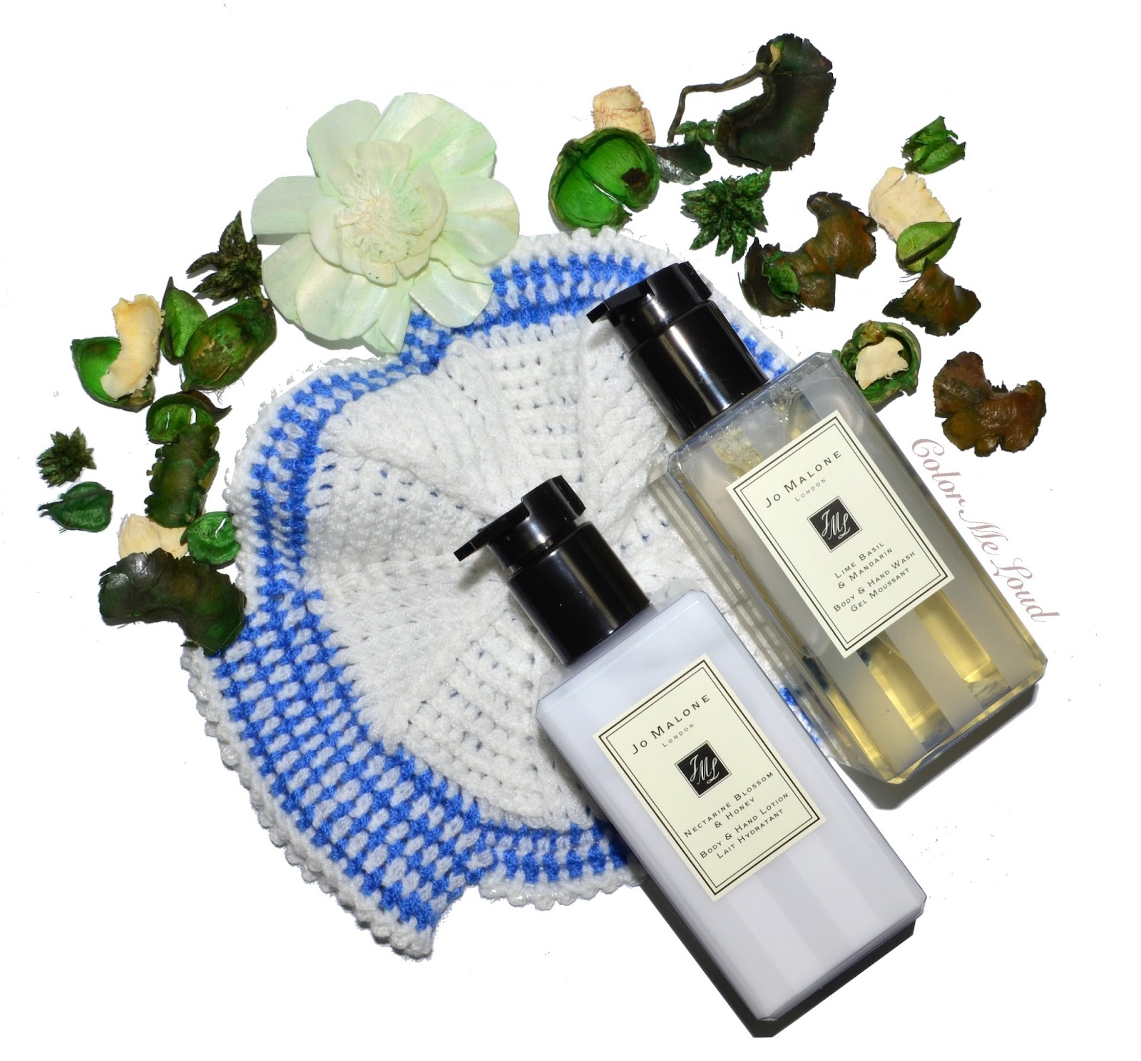 Jo Malone Lime Basil & Body Hand Wash, Nectarine Blossom & Honey Body and Lotion, Review | Color Me Loud