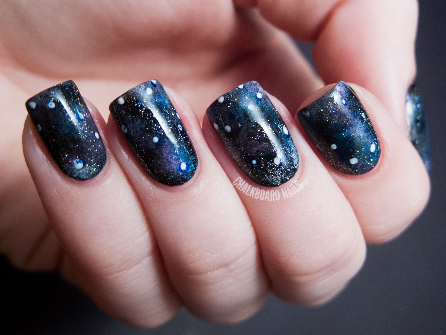 Galaxy Nail Art with Glitter - wide 6