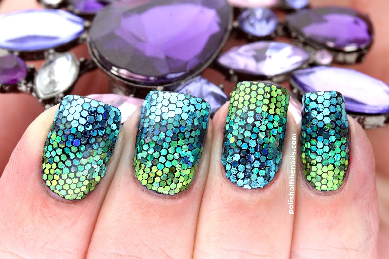 Nail Art Real Mermaid Glitter Nails
