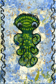 Encaustic painting of baby octopus © 2012 by Sylvia Liu