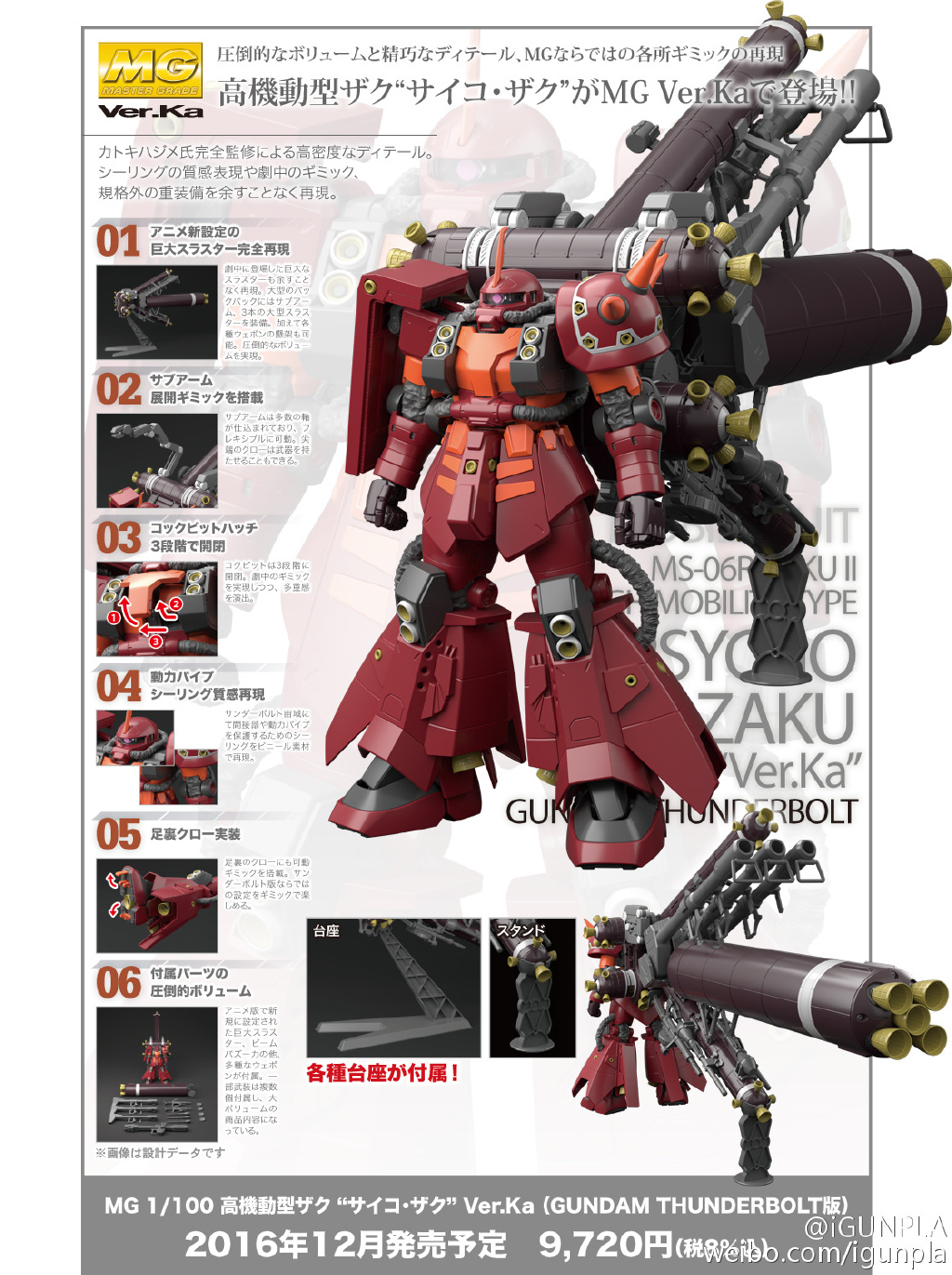 MG 1/100 Psycho Zaku [Gundam Thunderbolt] Ver. Ka Release Info, Box art and Official Images