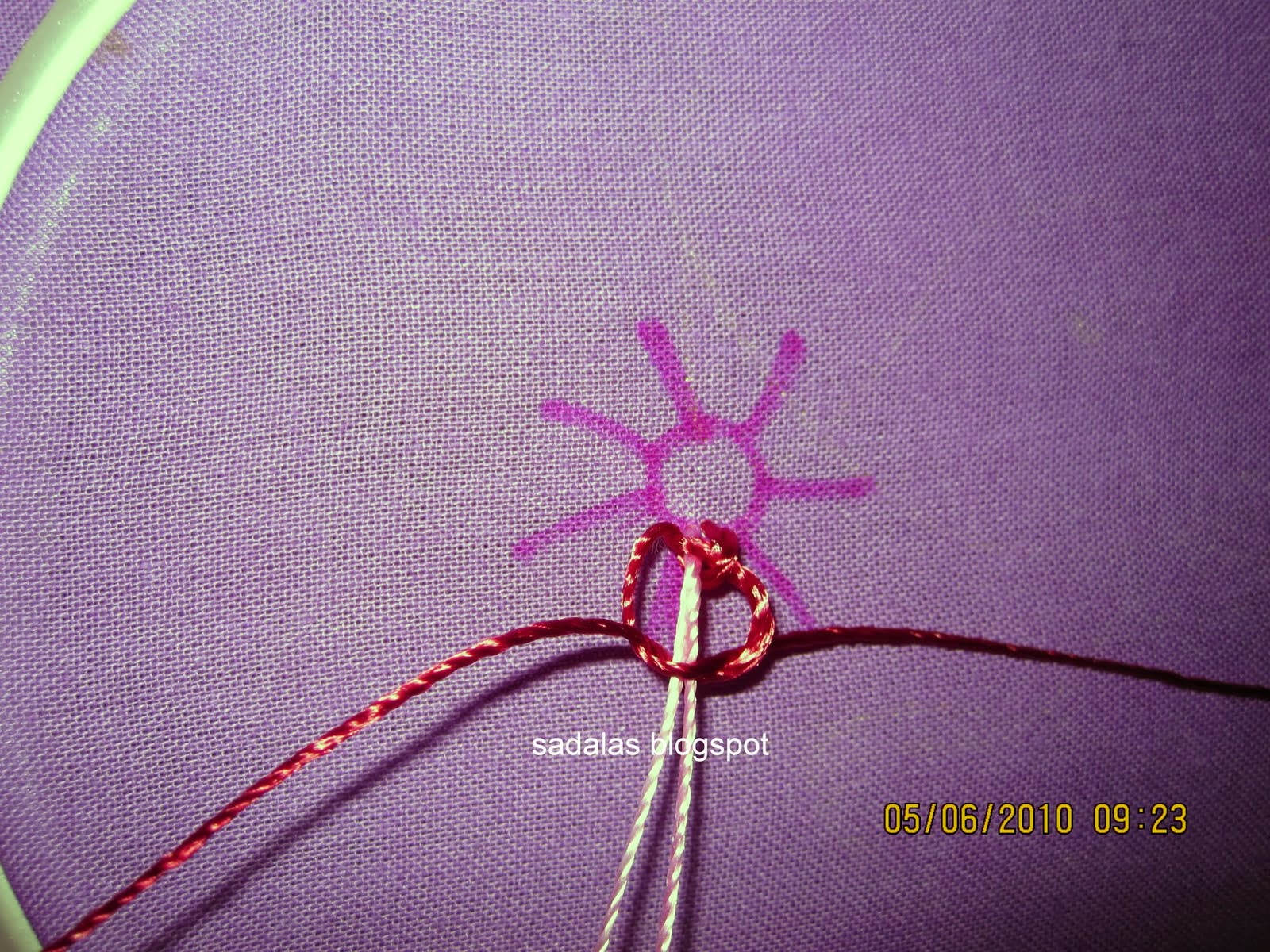 Sadala's Embroidery Embroidery with macrame knots