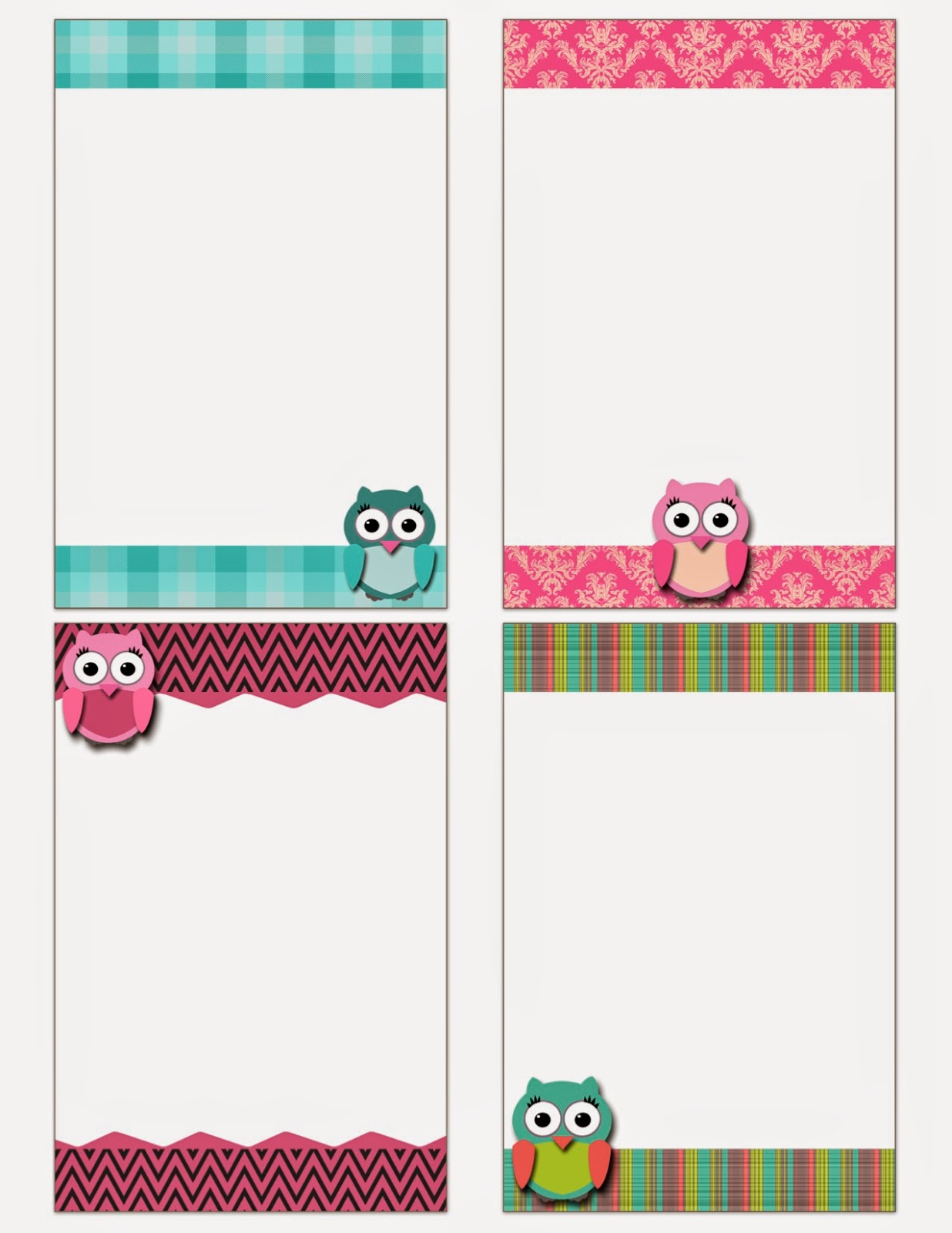 My Fashionable Designs FREE Printable Owl Notecards