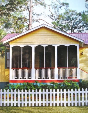 beach cottage exterior in colors